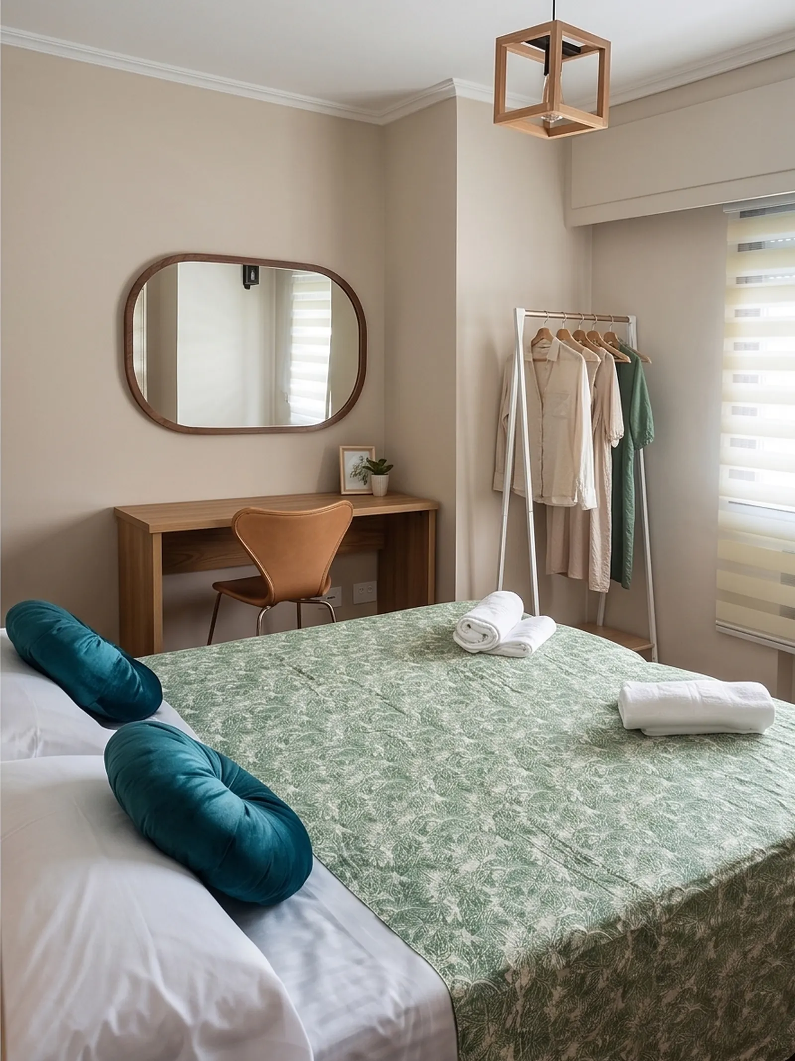 Casa Andaina — Habitación doble con colcha verde